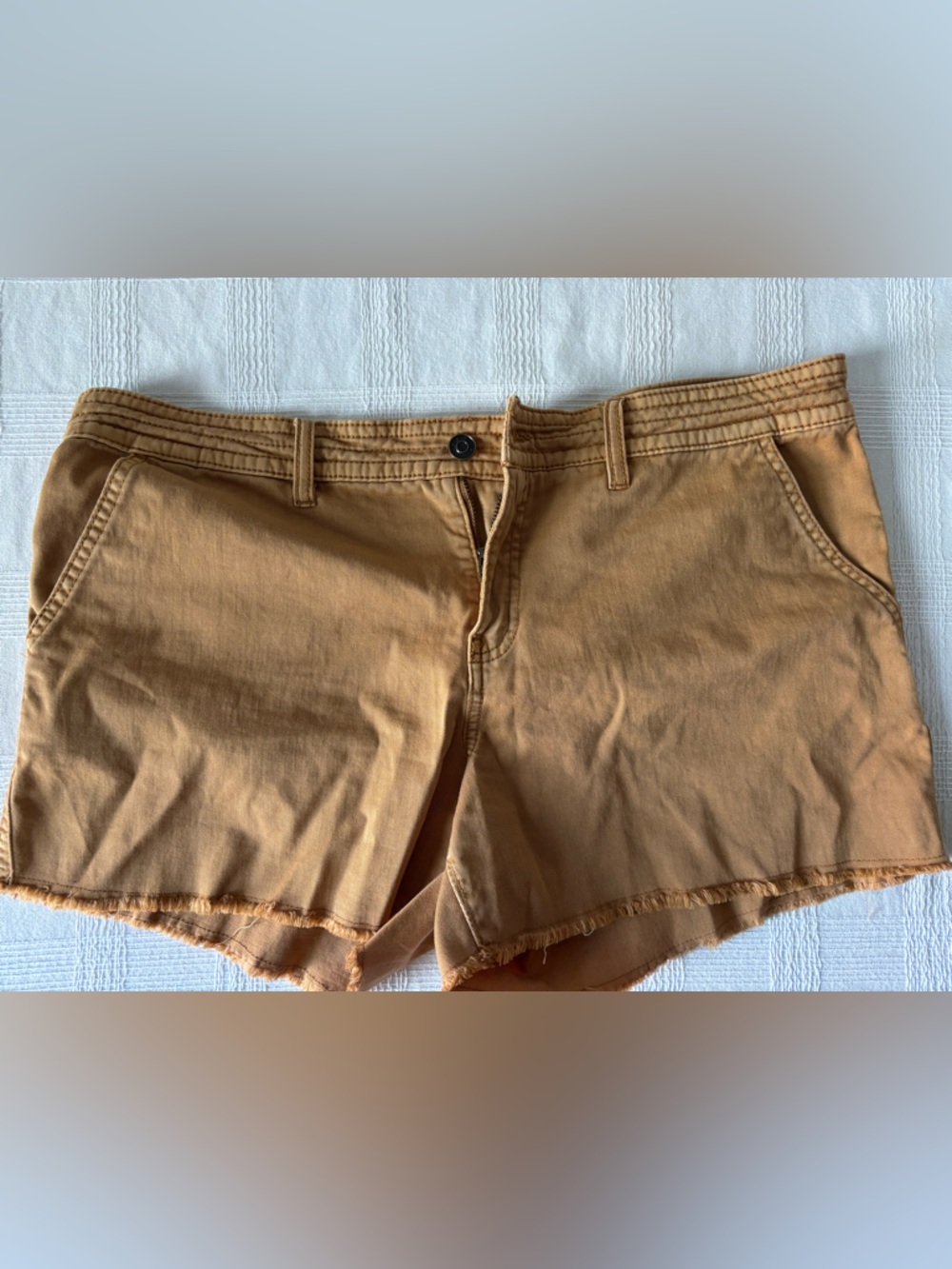 Prana Tan Frayed Hem Women’s Shorts
